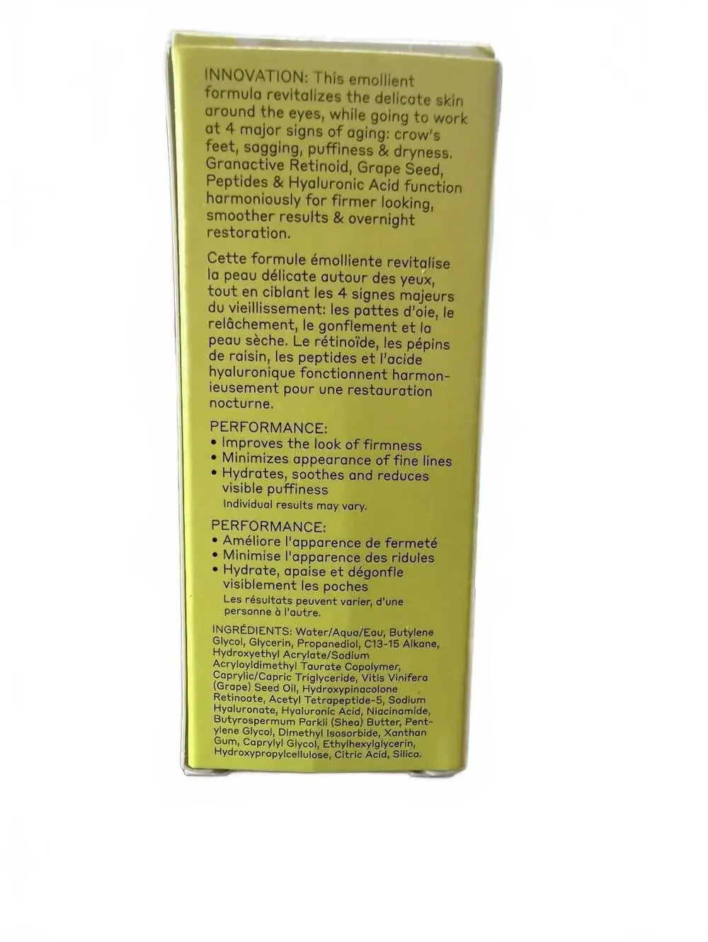 Volition Grenache Retinol Eye Cream 15mL NEW Peptides